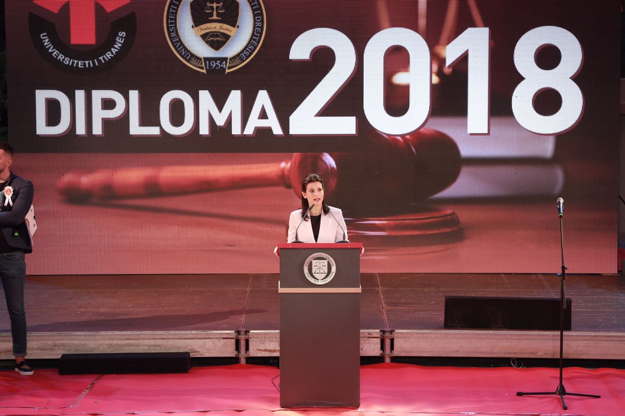 Fjala e Ministres së Drejtësisë në ceremoninë e diplomimit të studentëve të Fakultetit Juridik